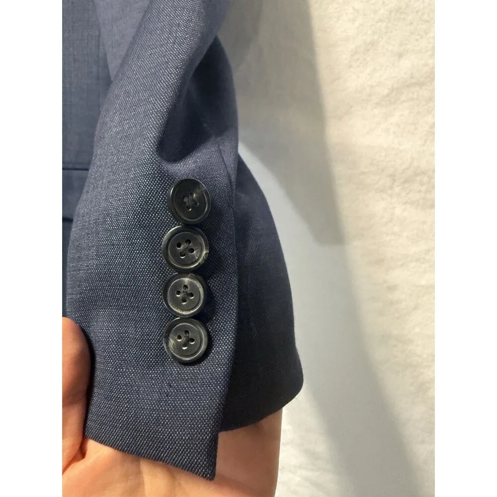 Awearness Kenneth Cole Men's Blue Wool Stretch Suit Jacket 40 Short 2-Button